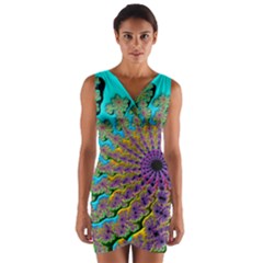 Beautiful Mandala Created With Fractal Forge Wrap Front Bodycon Dress by Nexatart