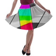 Colors Fadeout Paintwork Abstract A-line Skater Skirt by Nexatart