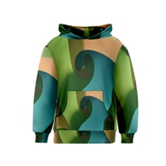 Ribbons Of Blue Aqua Green And Orange Woven Into A Curved Shape Form This Background Kids  Pullover Hoodie by Nexatart