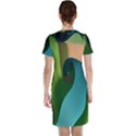 Ribbons Of Blue Aqua Green And Orange Woven Into A Curved Shape Form This Background Short Sleeve Nightdress View2