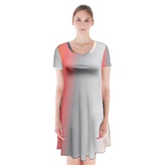 Digitally Created Abstract Colour Blur Background Short Sleeve V-neck Flare Dress by Nexatart