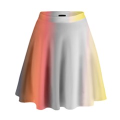 Digitally Created Abstract Colour Blur Background High Waist Skirt by Nexatart