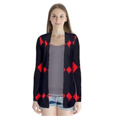 Red Black square Pattern Cardigans