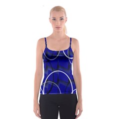 Blue Abstract Pattern Rings Abstract Spaghetti Strap Top by Nexatart