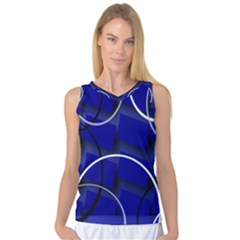 Blue Abstract Pattern Rings Abstract Women s Basketball Tank Top by Nexatart