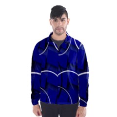 Blue Abstract Pattern Rings Abstract Wind Breaker (men) by Nexatart