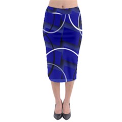 Blue Abstract Pattern Rings Abstract Midi Pencil Skirt by Nexatart