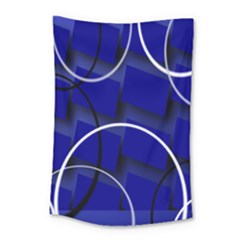 Blue Abstract Pattern Rings Abstract Small Tapestry by Nexatart