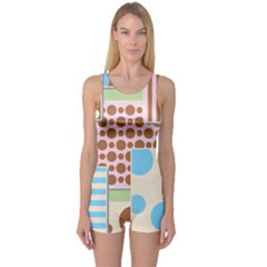 Part Background Image One Piece Boyleg Swimsuit by Nexatart