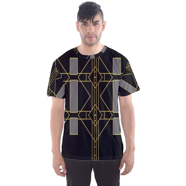 Simple Art Deco Style Art Pattern Men s Sport Mesh Tee