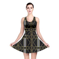 Simple Art Deco Style Art Pattern Reversible Skater Dress by Nexatart