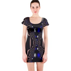 An Interesting Mix Of Blue And Other Colours Balls Short Sleeve Bodycon Dress by Nexatart