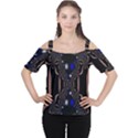 An Interesting Mix Of Blue And Other Colours Balls Women s Cutout Shoulder Tee View1