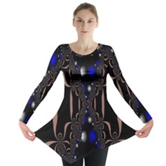 An Interesting Mix Of Blue And Other Colours Balls Long Sleeve Tunic  by Nexatart