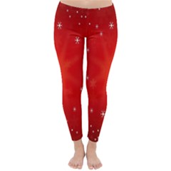 Red Holiday Background Red Abstract With Star Classic Winter Leggings