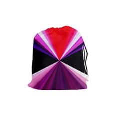 Red And Purple Triangles Abstract Pattern Background Drawstring Pouches (medium)  by Nexatart