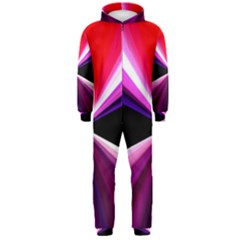 Red And Purple Triangles Abstract Pattern Background Hooded Jumpsuit (men)  by Nexatart