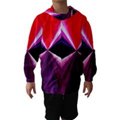 Red And Purple Triangles Abstract Pattern Background Hooded Wind Breaker (kids) by Nexatart