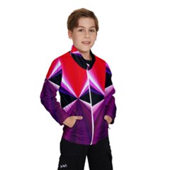 Red And Purple Triangles Abstract Pattern Background Wind Breaker (kids) by Nexatart