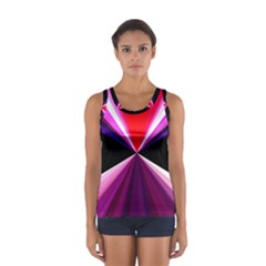 Red And Purple Triangles Abstract Pattern Background Women s Sport Tank Top  by Nexatart