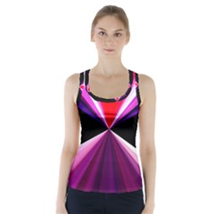 Red And Purple Triangles Abstract Pattern Background Racer Back Sports Top by Nexatart