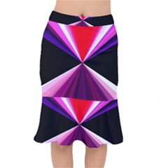 Red And Purple Triangles Abstract Pattern Background Mermaid Skirt