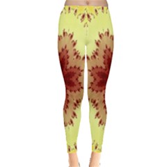 Yellow Digital Kaleidoskope Computer Graphic Leggings  by Nexatart