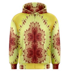 Yellow Digital Kaleidoskope Computer Graphic Men s Zipper Hoodie by Nexatart