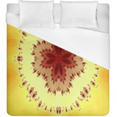 Yellow Digital Kaleidoskope Computer Graphic Duvet Cover (king Size) by Nexatart