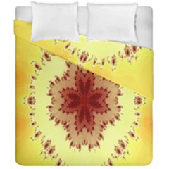 Yellow Digital Kaleidoskope Computer Graphic Duvet Cover Double Side (california King Size) by Nexatart