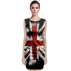 British Flag Sleeveless Velvet Midi Dress by Nexatart