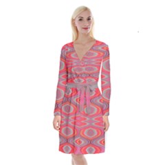 Hard Boiled Candy Abstract Long Sleeve Velvet Front Wrap Dress by Nexatart