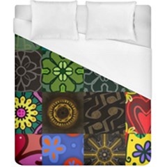 Digitally Created Abstract Patchwork Collage Pattern Duvet Cover (california King Size) by Nexatart