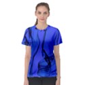 Blue Velvet Ribbon Background Women s Sport Mesh Tee View1