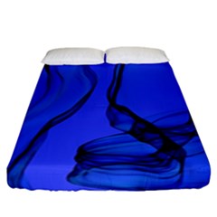 Blue Velvet Ribbon Background Fitted Sheet (king Size) by Nexatart