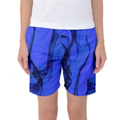 Blue Velvet Ribbon Background Women s Basketball Shorts by Nexatart