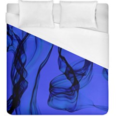 Blue Velvet Ribbon Background Duvet Cover (king Size) by Nexatart