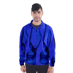 Blue Velvet Ribbon Background Wind Breaker (men) by Nexatart