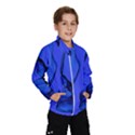 Blue Velvet Ribbon Background Wind Breaker (Kids) View1