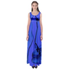 Blue Velvet Ribbon Background Empire Waist Maxi Dress by Nexatart