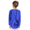 Blue Velvet Ribbon Background Kids  Long Sleeve Tee View2