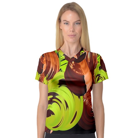 Neutral Abstract Picture Sweet Shit Confectioner Women s V-neck Sport Mesh Tee by Nexatart