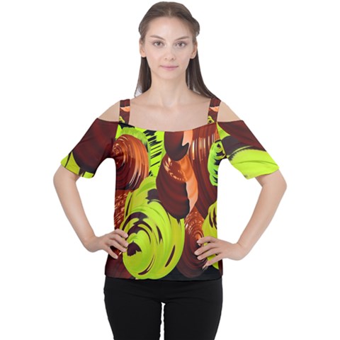 Neutral Abstract Picture Sweet Shit Confectioner Women s Cutout Shoulder Tee by Nexatart