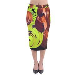 Neutral Abstract Picture Sweet Shit Confectioner Velvet Midi Pencil Skirt by Nexatart