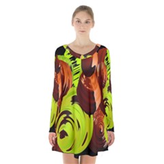 Neutral Abstract Picture Sweet Shit Confectioner Long Sleeve Velvet V-neck Dress by Nexatart