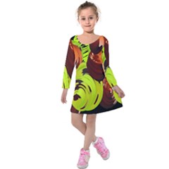 Neutral Abstract Picture Sweet Shit Confectioner Kids  Long Sleeve Velvet Dress by Nexatart