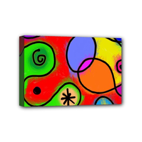 Digitally Painted Patchwork Shapes With Bold Colours Mini Canvas 6  X 4  by Nexatart