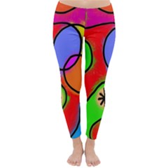 Digitally Painted Patchwork Shapes With Bold Colours Classic Winter Leggings by Nexatart