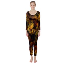 Autumn Colors In An Abstract Seamless Background Long Sleeve Catsuit by Nexatart