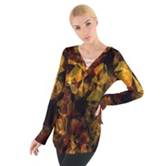 Autumn Colors In An Abstract Seamless Background Women s Tie Up Tee by Nexatart